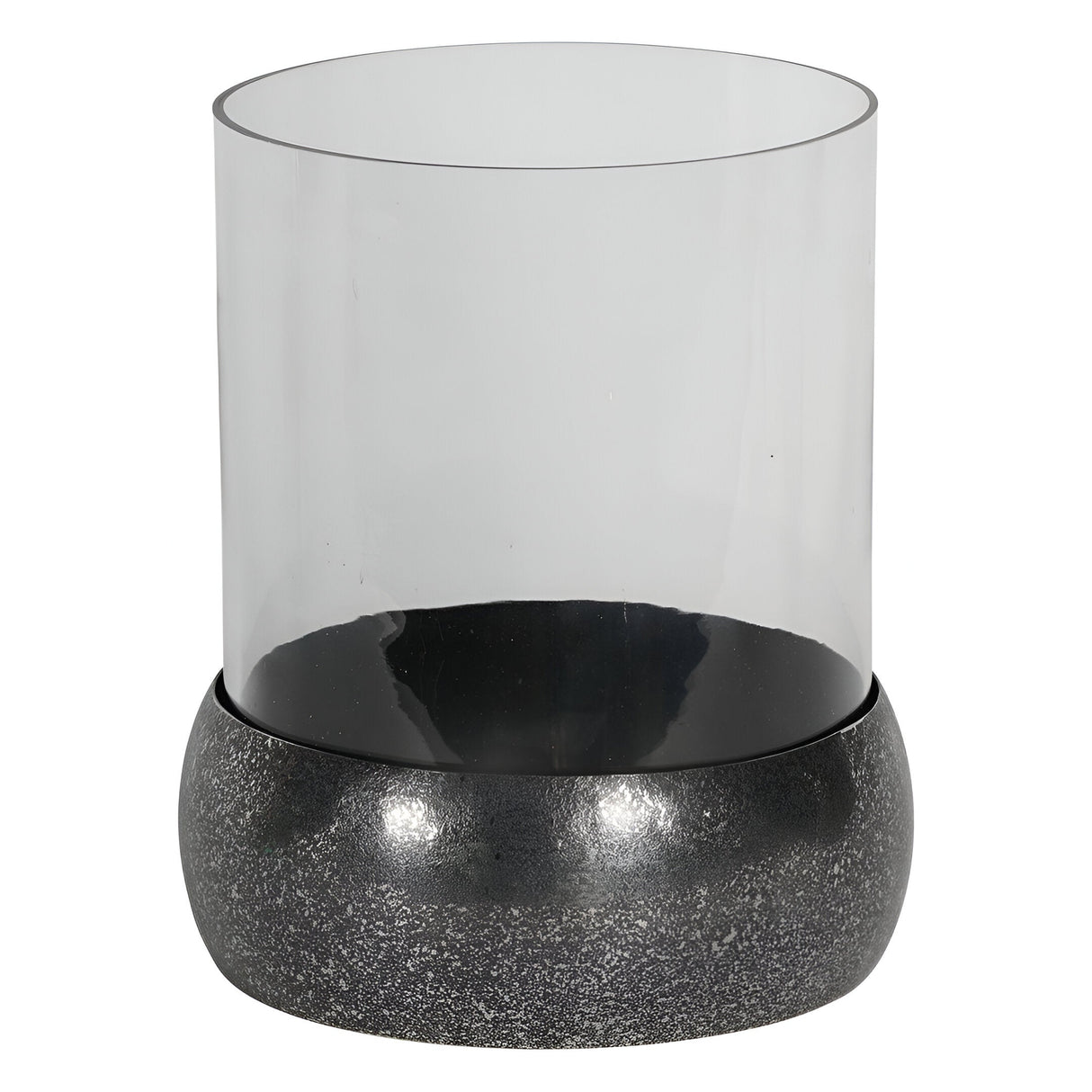 Dusky Medium Glass Hurricane - Black