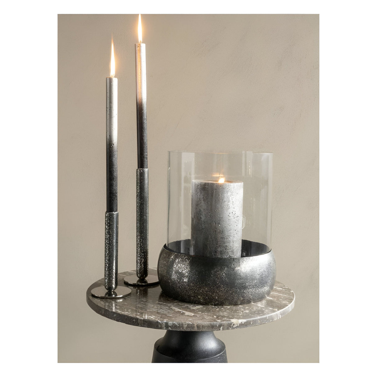 Large Candle Holder 23cm - Dusky Grey