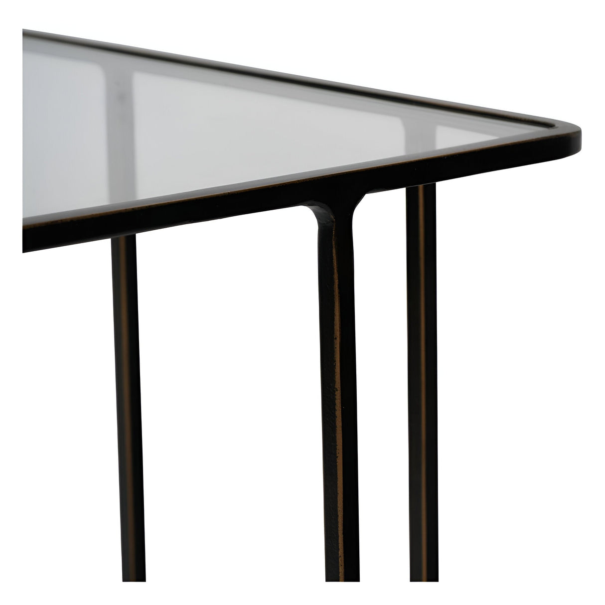 Salzburg Set of 2 Glass & Metal Side Tables - Dark Bronze