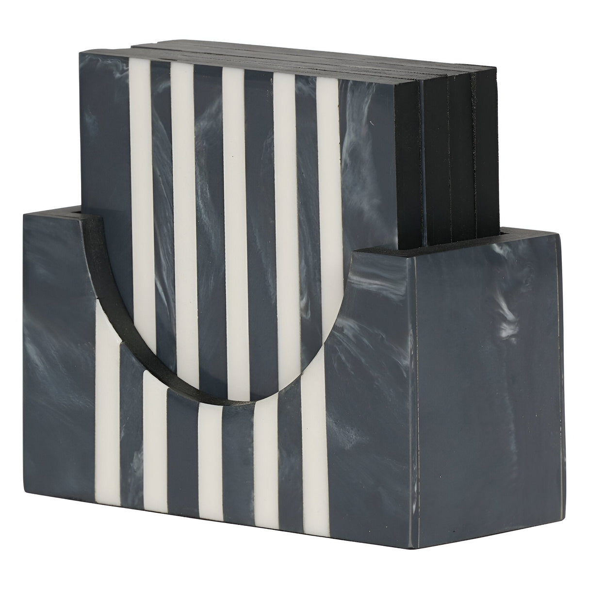 Peebles Coaster Set of 4 - Grey & White