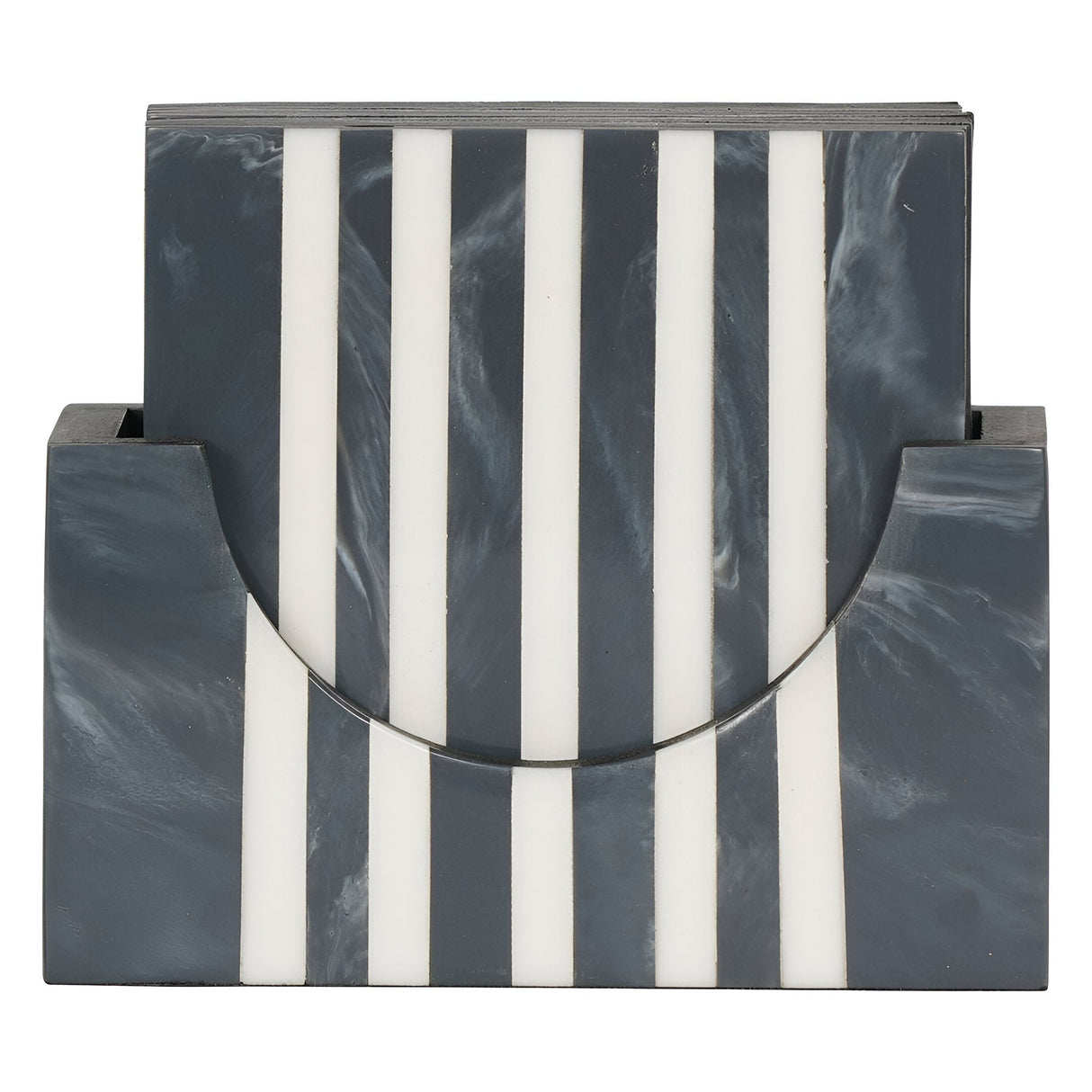 Peebles Coaster Set of 4 - Grey & White