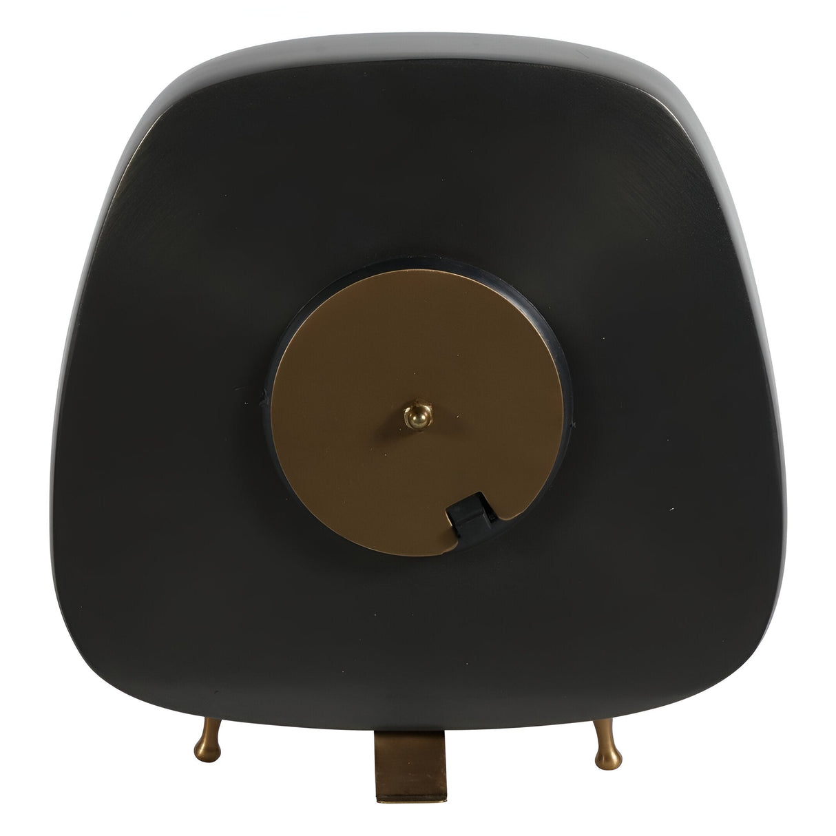 Mid Century Small Table Clock 20cm - Black & Brass