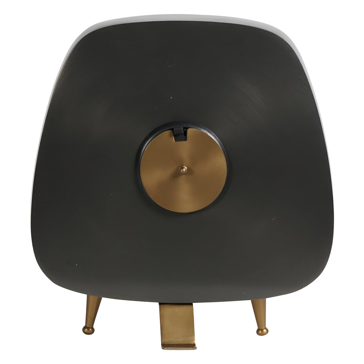 Mid Century Large Table Clock 28cm - Black & Brass