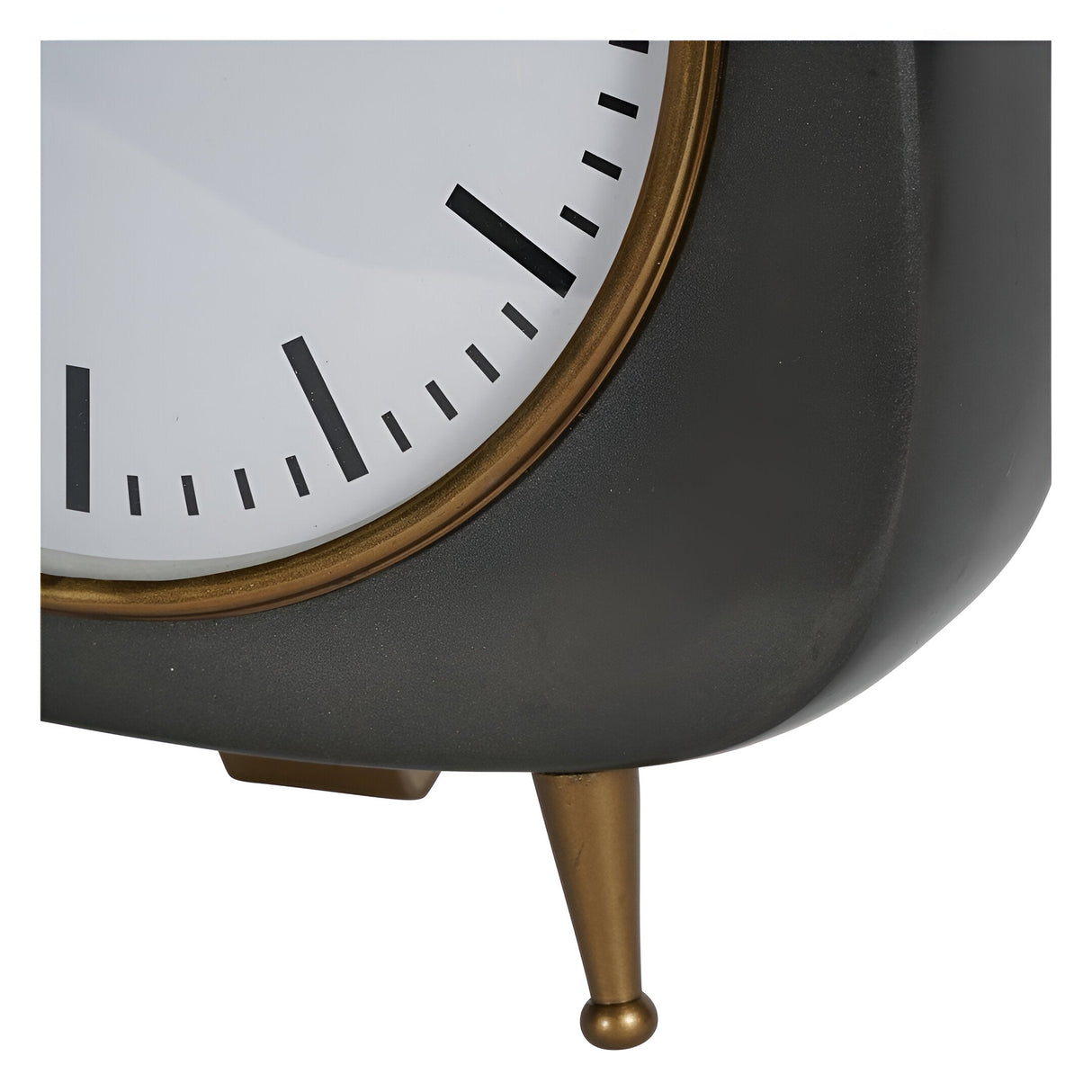 Mid Century Large Table Clock 28cm - Black & Brass