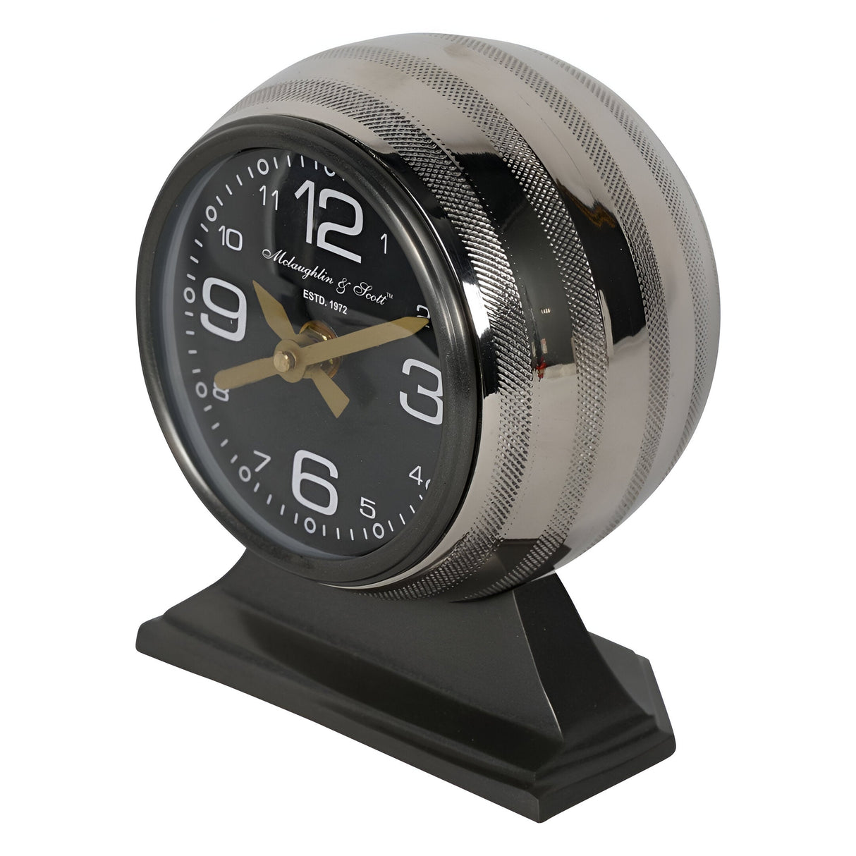 Aviation Small Mantel Clock 15cm - Black & Gold