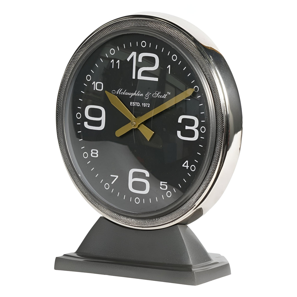 Aviation Large Mantel Clock 32cm - Black & Gold