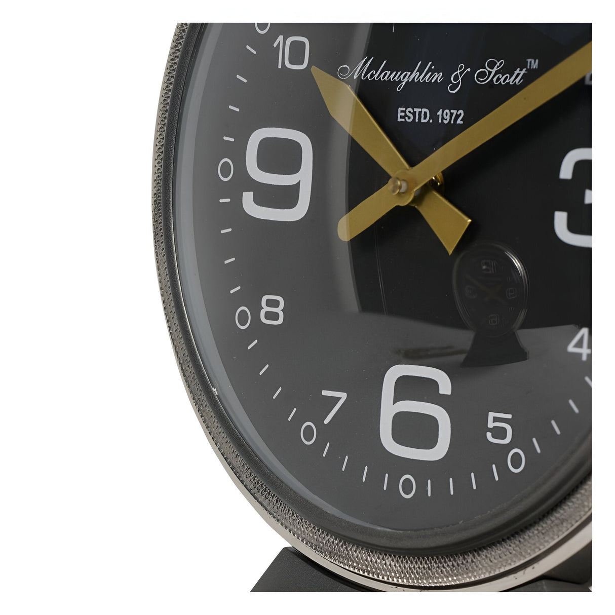 Aviation Large Mantel Clock 32cm - Black & Gold