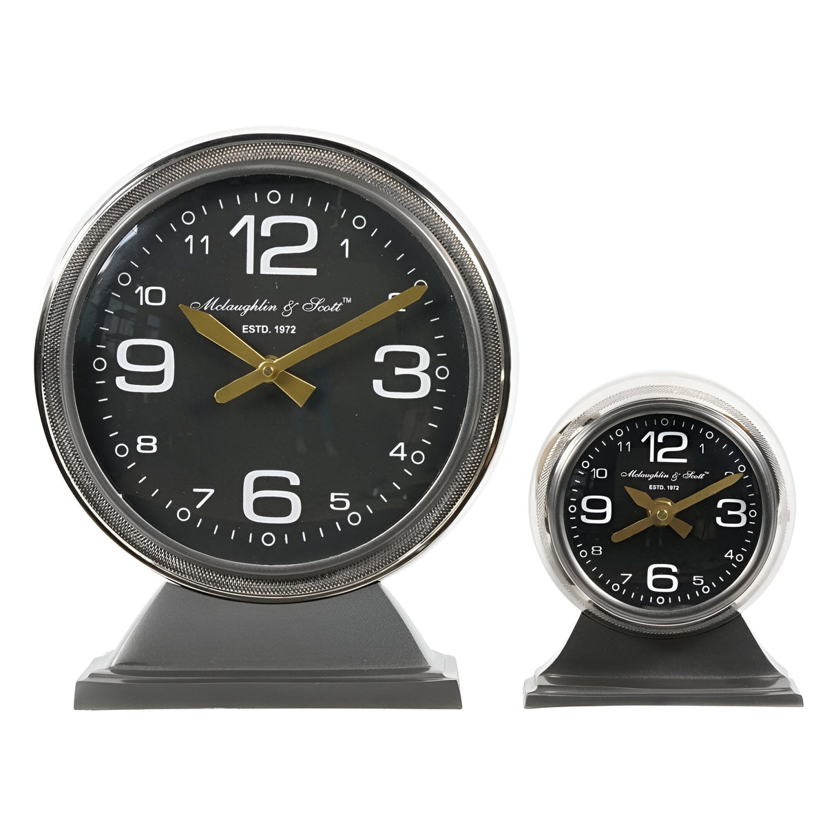 Aviation Large Mantel Clock 32cm - Black & Gold