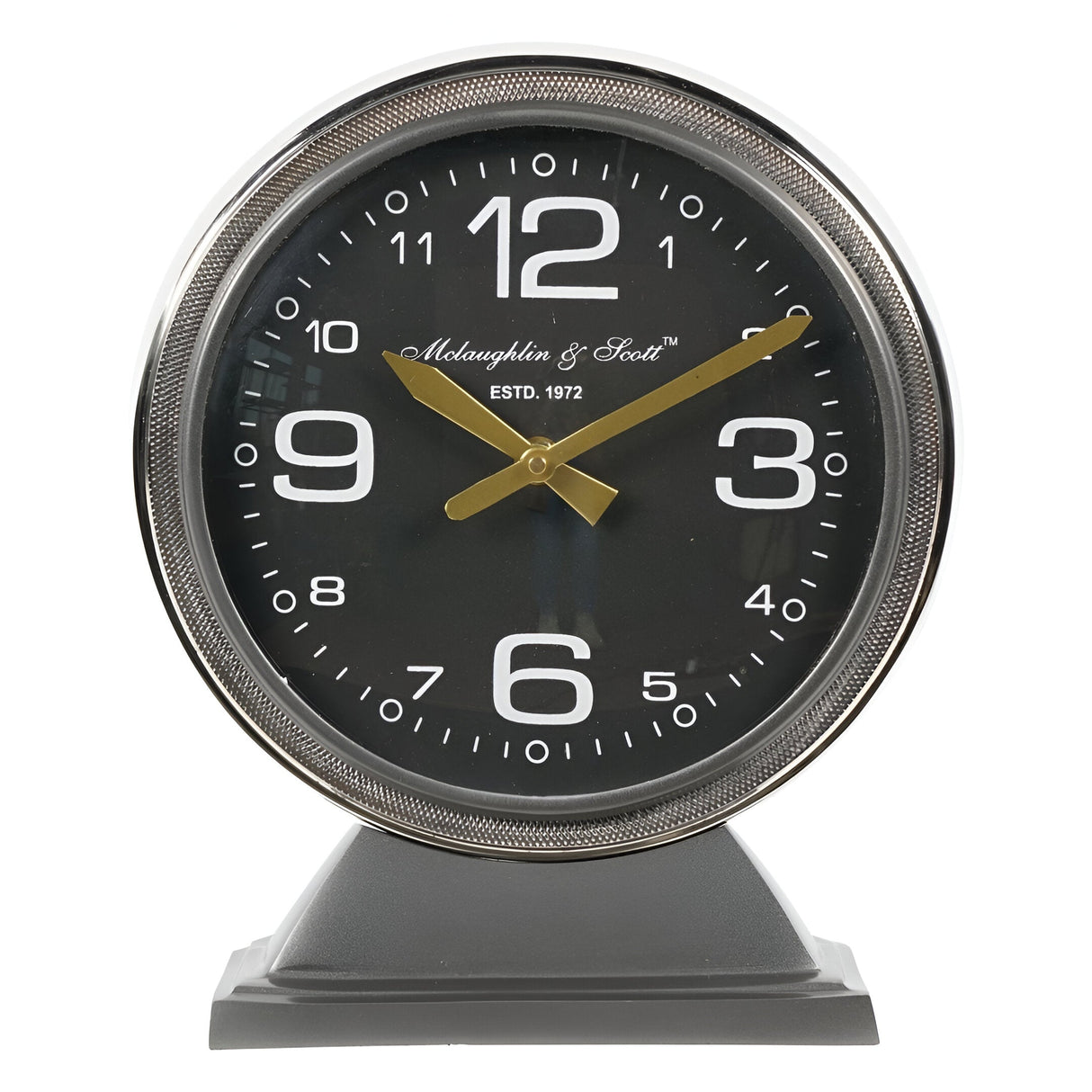 Aviation Large Mantel Clock 32cm - Black & Gold