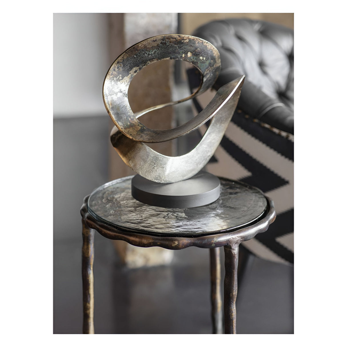 Ribbon Knot Figurine With Black Wooden Base - 34.5cm