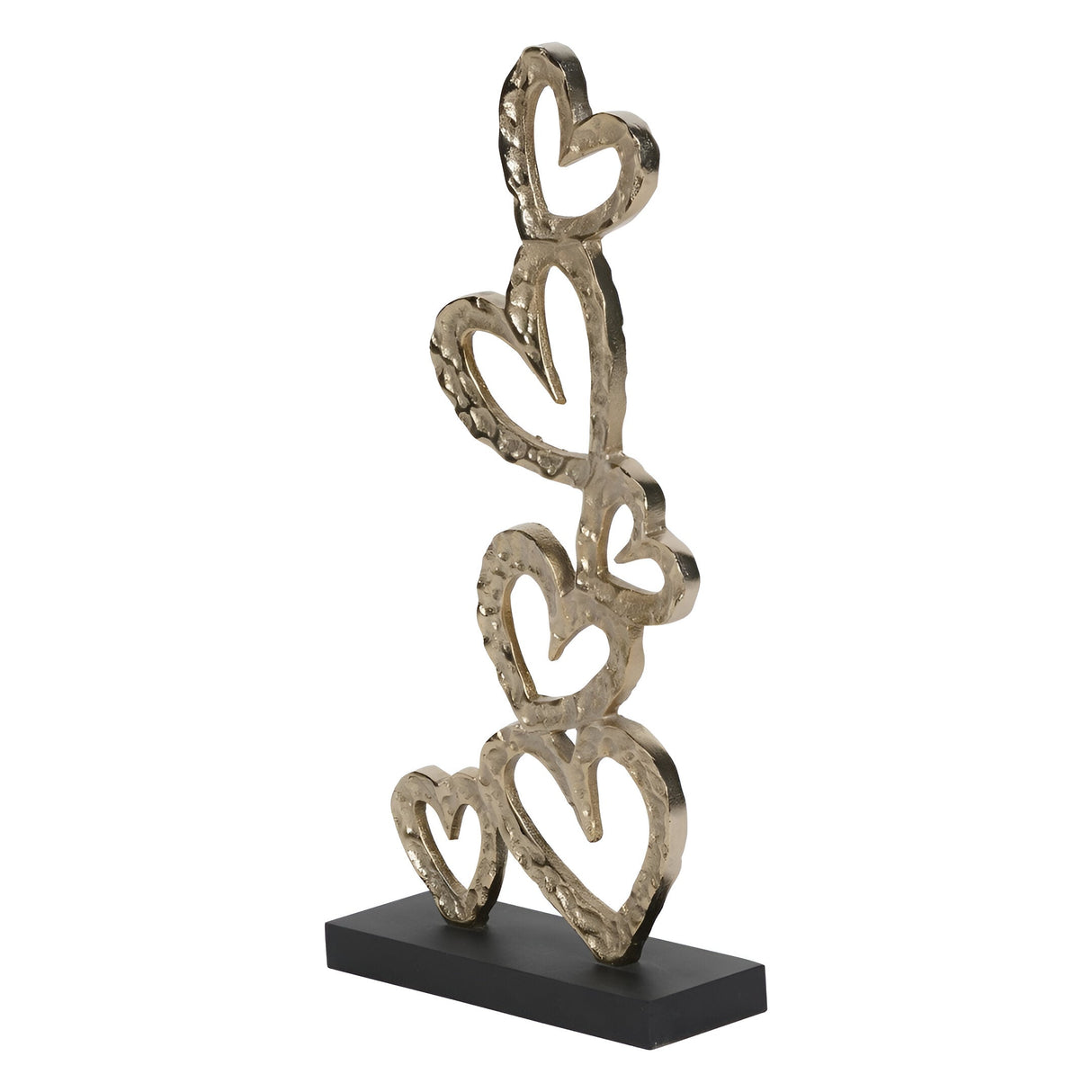 Multi Hearts Figurine With Black Wooden Base - 42.5cm