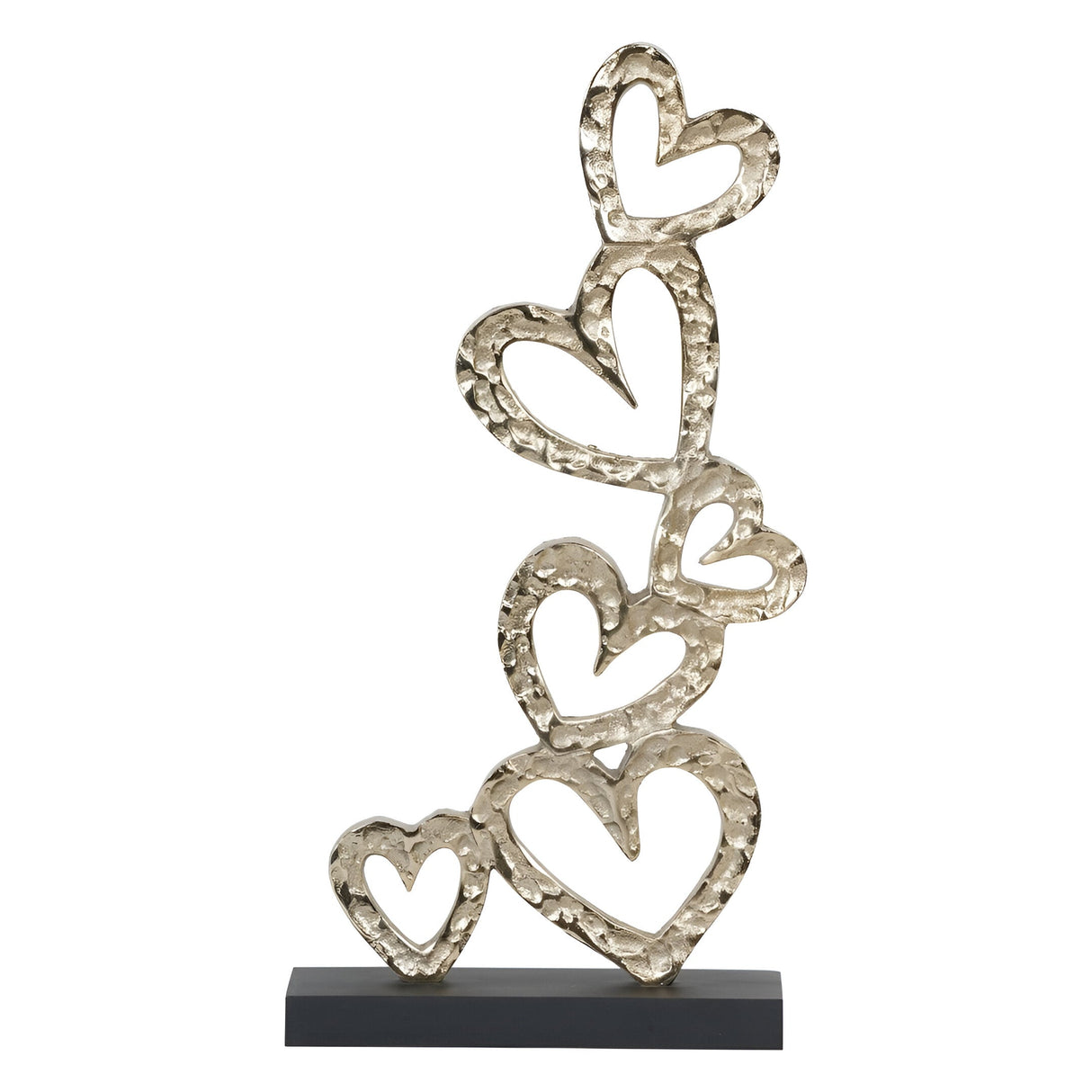 Multi Hearts Figurine With Black Wooden Base - 42.5cm