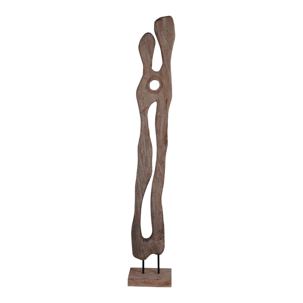 Carved Wood Large Textured Sculpture - 118cm