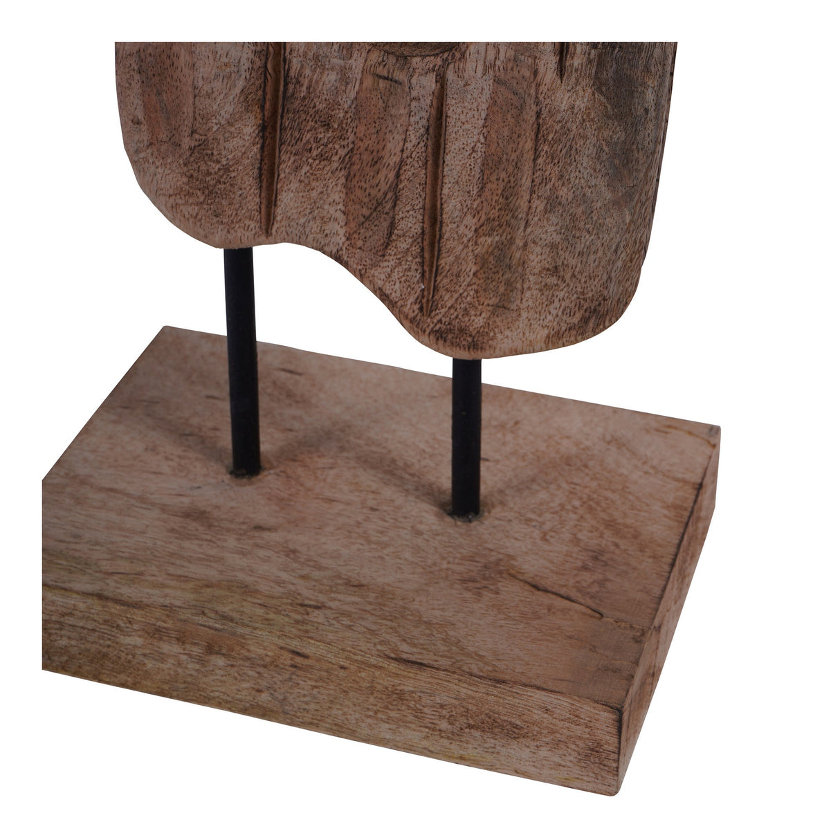 Carved Wood Large Textured Sculpture - 118cm
