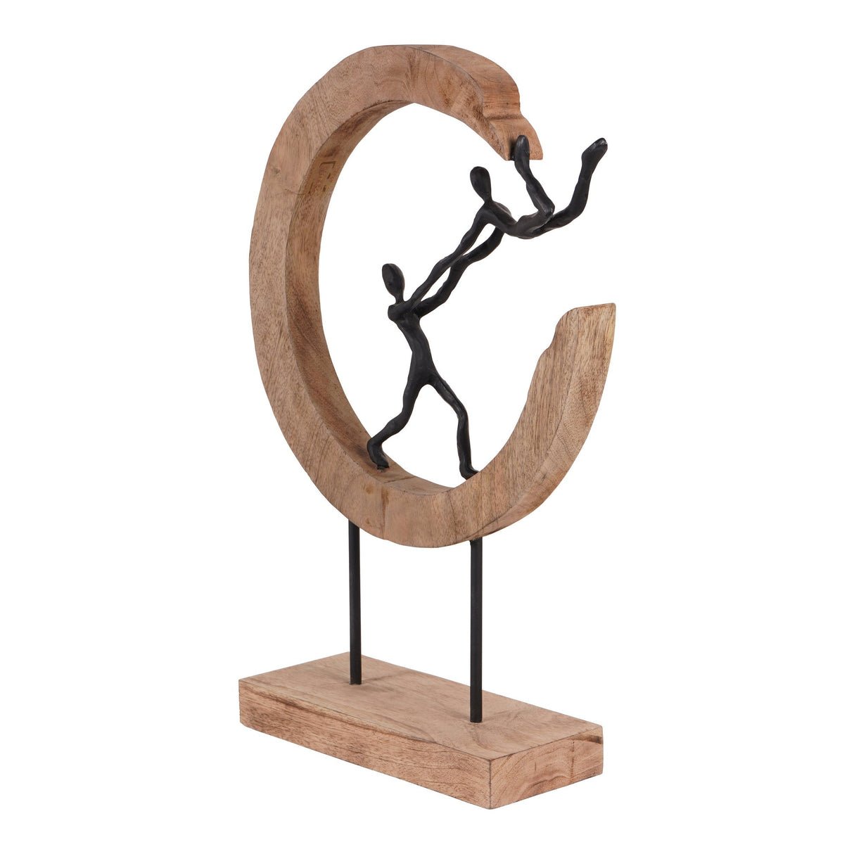 Playful People On Wooden Stand Figurine - 48cm