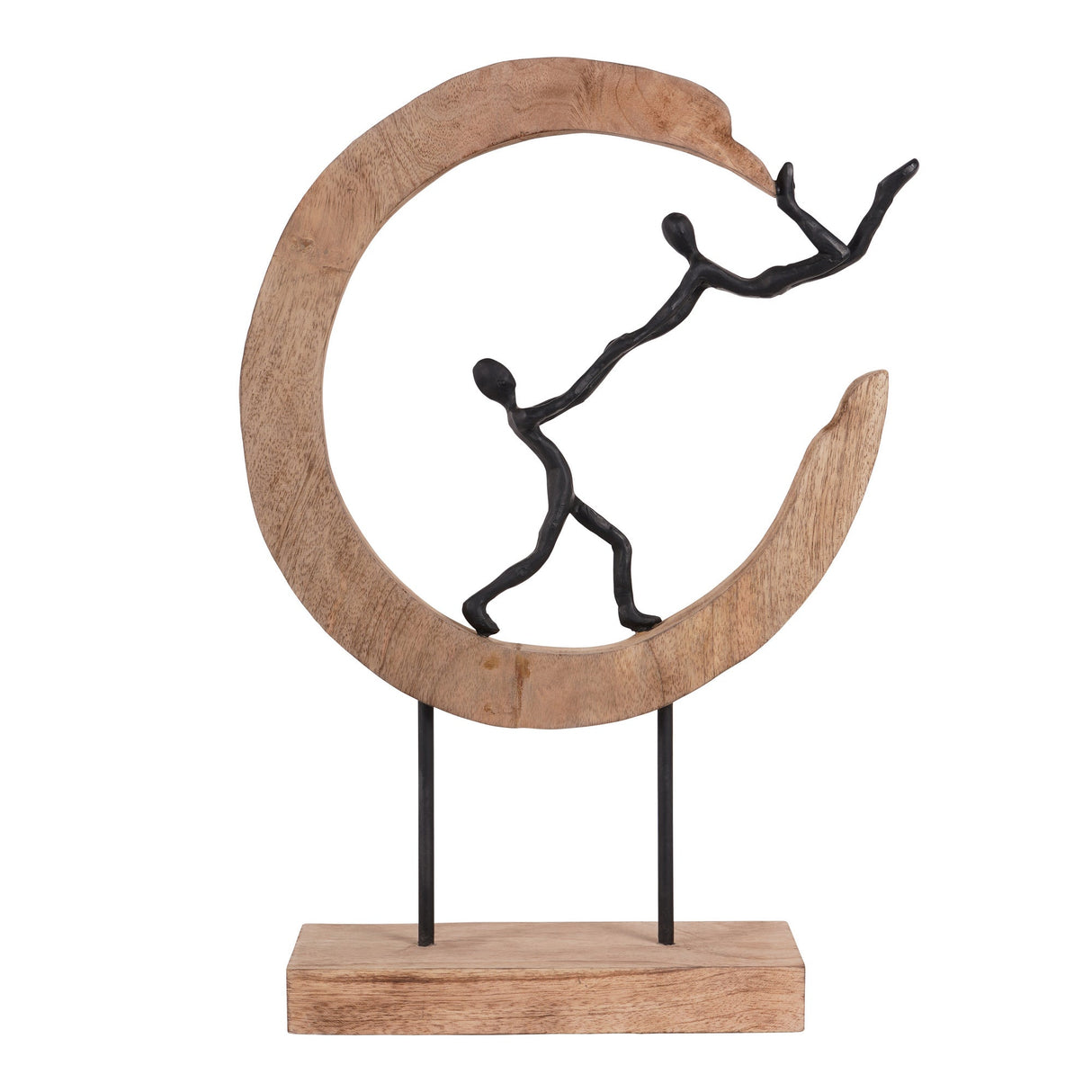 Playful People On Wooden Stand Figurine - 48cm