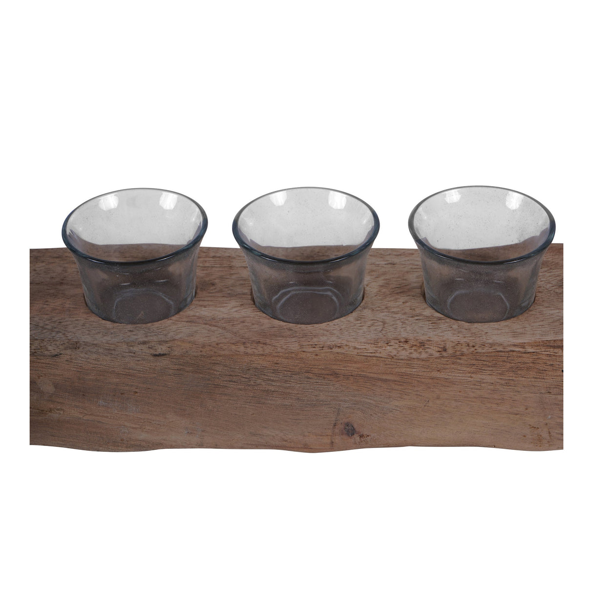 Vintage 8 Light Wooden Tealight Holder - Brown