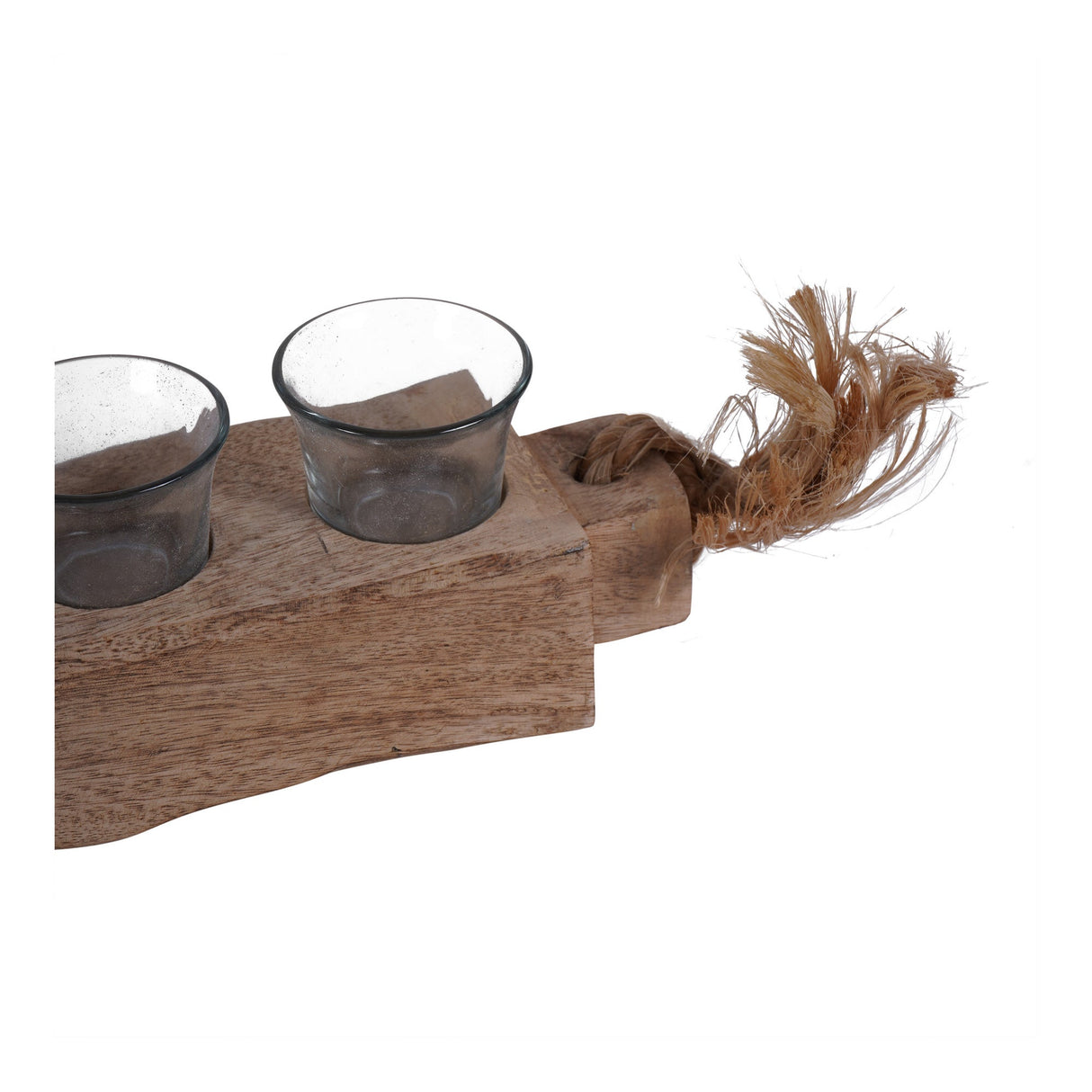 Vintage 8 Light Wooden Tealight Holder - Brown