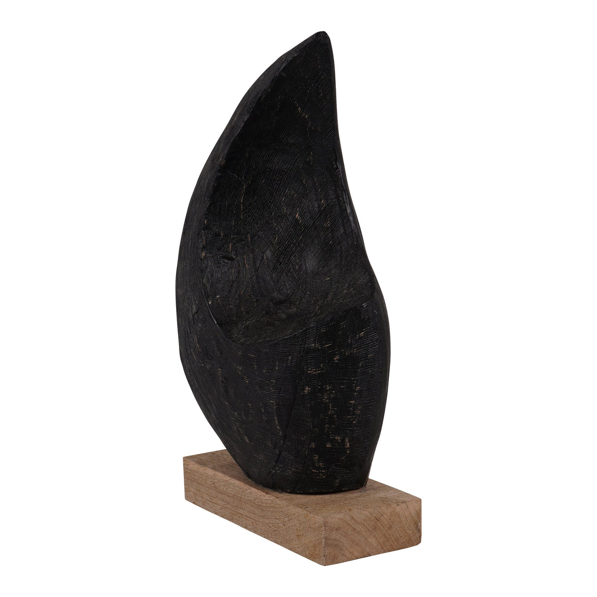 Hand Carved Solid Wood Black Figurine - 34cm