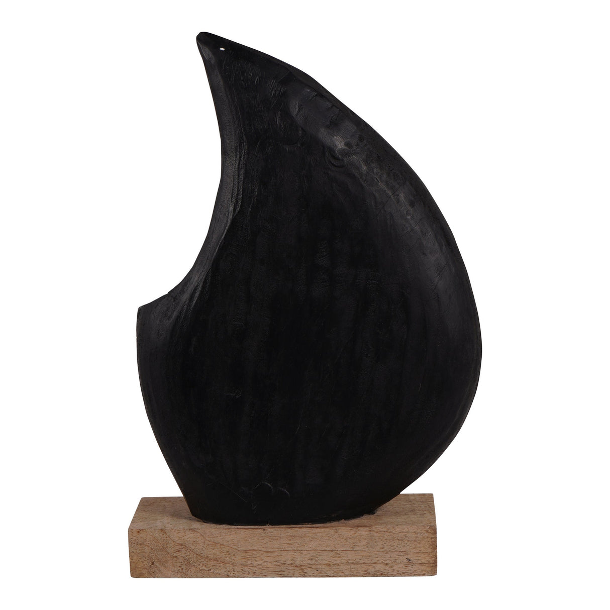 Hand Carved Solid Wood Black Figurine - 34cm