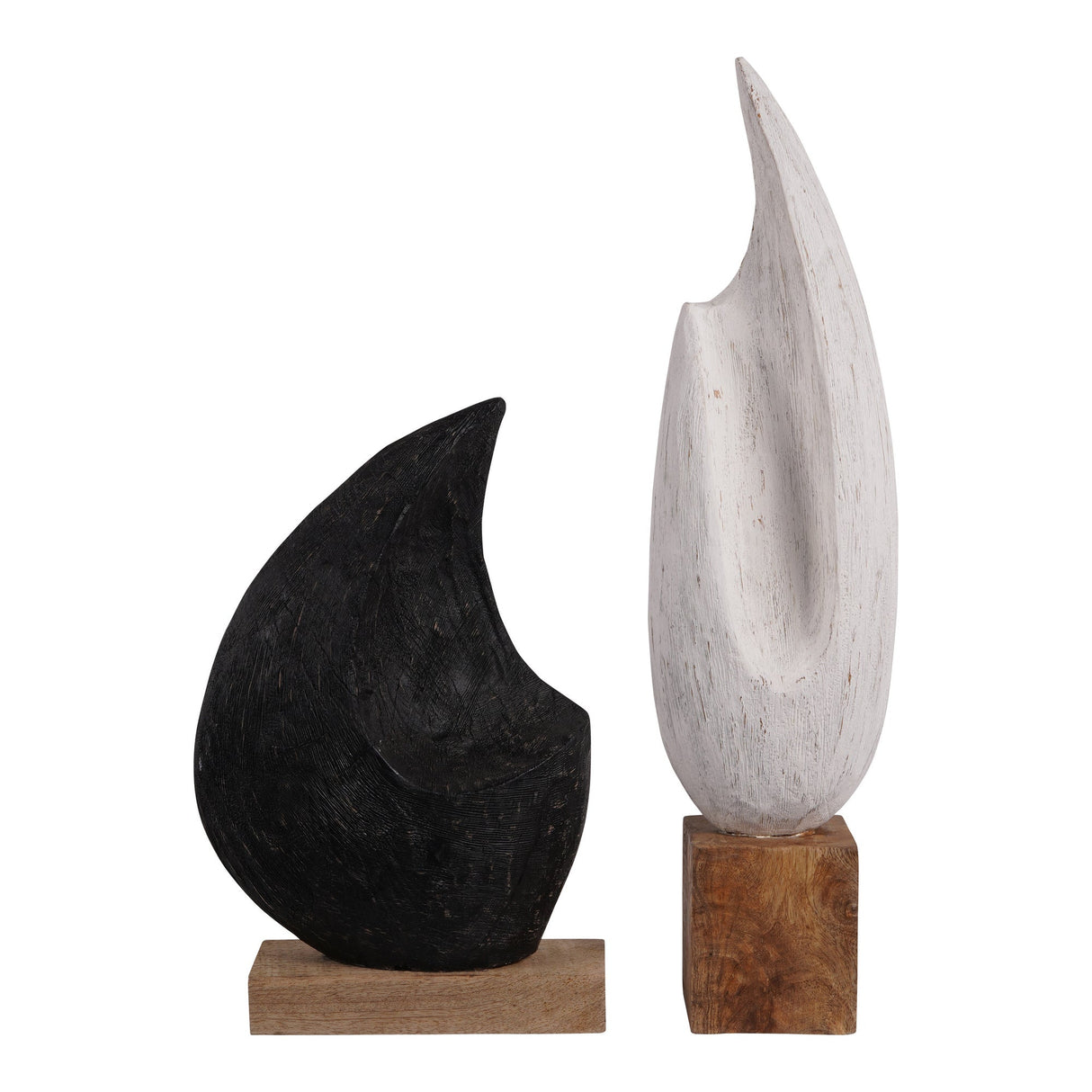 Hand Carved Solid Wood Black Figurine - 34cm