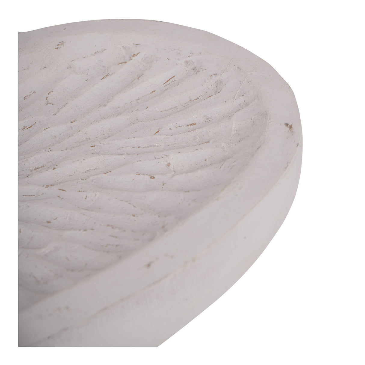 Heart Hand Carved Wooden Bowl - White