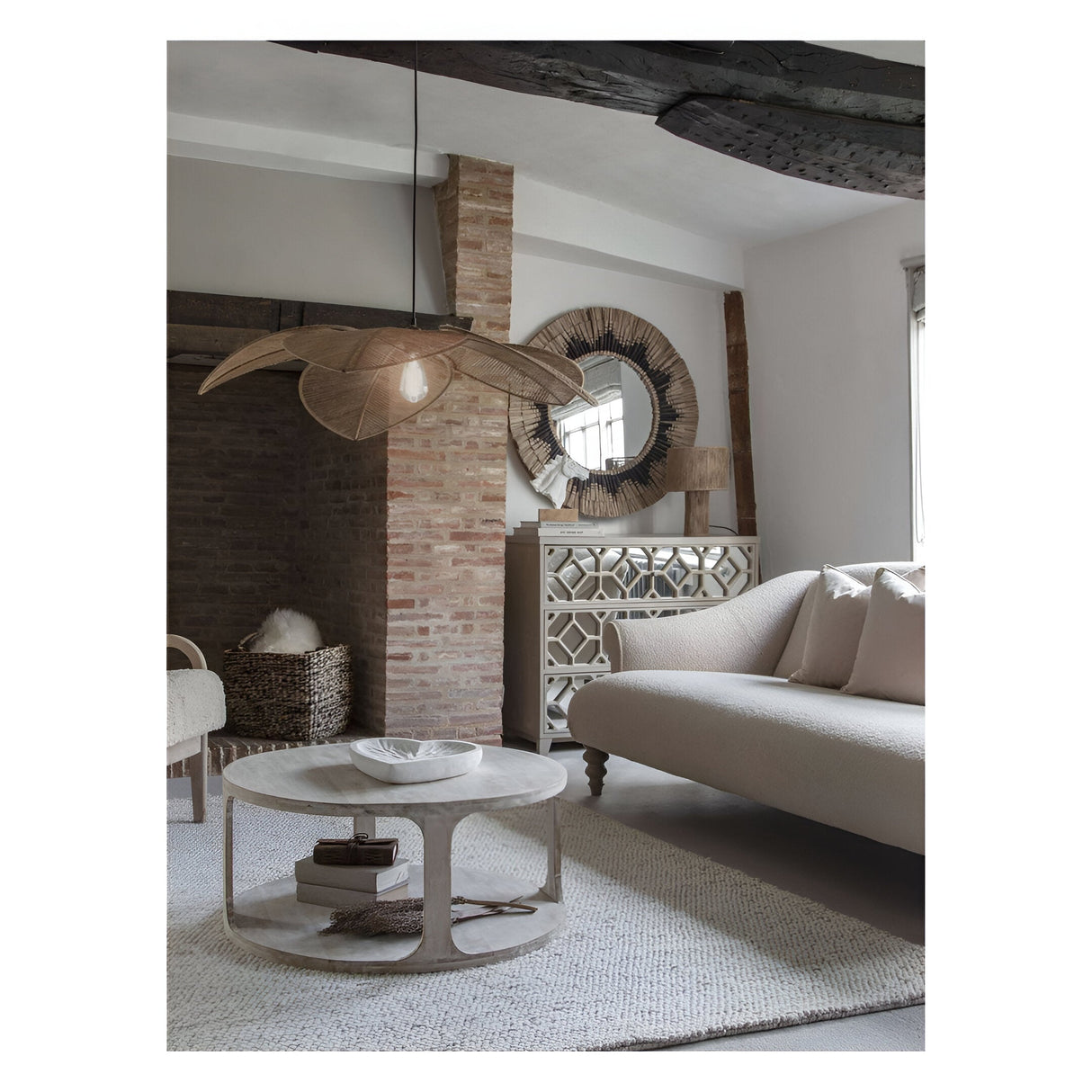 Heart Hand Carved Wooden Bowl - White