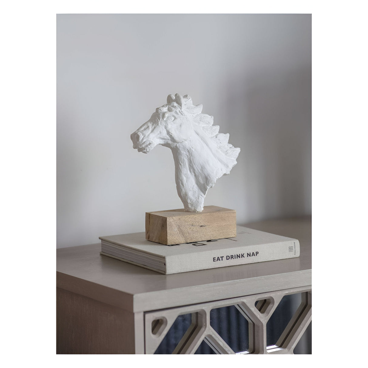 Abstract Carved Horse Figurine - 27.5cm