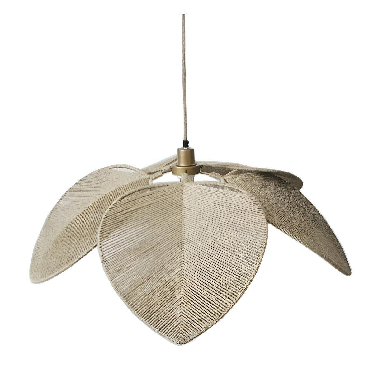 Natrang 1 Light Fan Leaf Shade Pendant - Gold