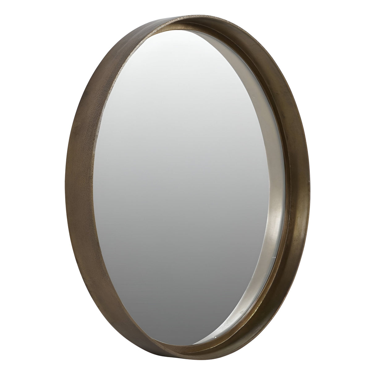 Oslo Brass Textured Round Wall Mirror - 100cm