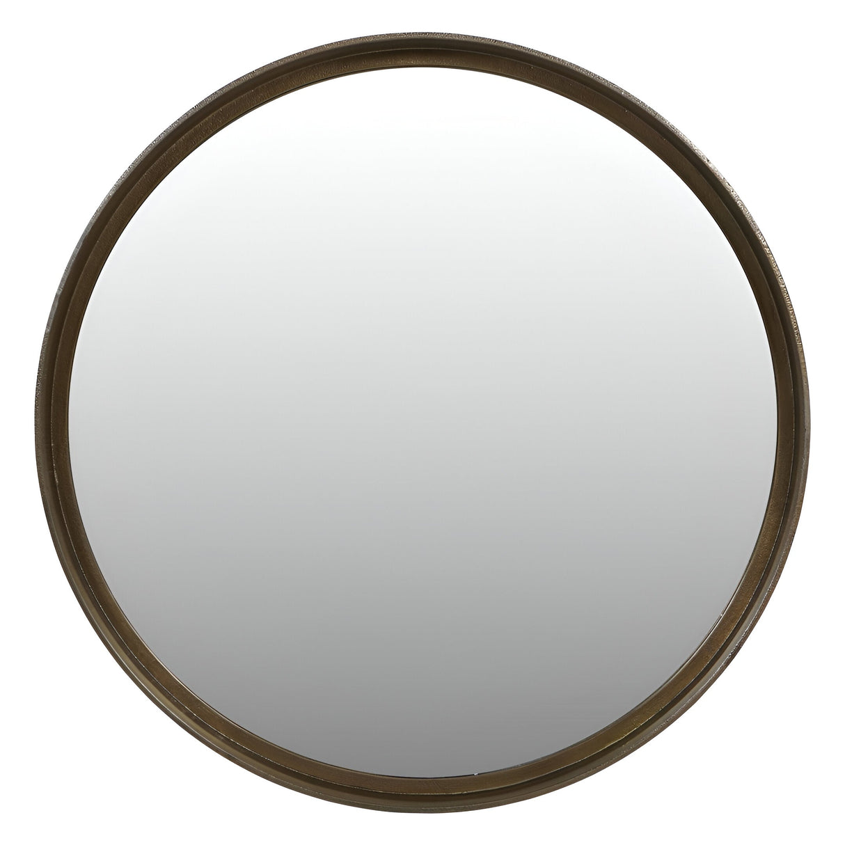 Oslo Brass Textured Round Wall Mirror - 100cm