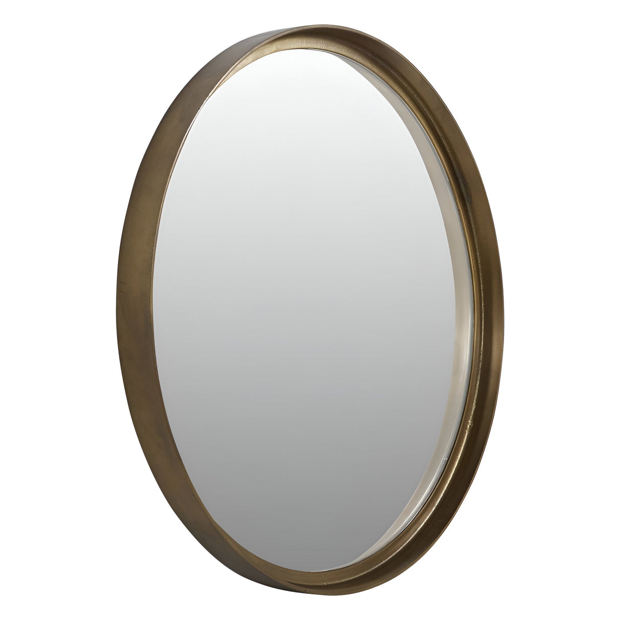 Oslo Brass Textured Round Wall Mirror - 80cm