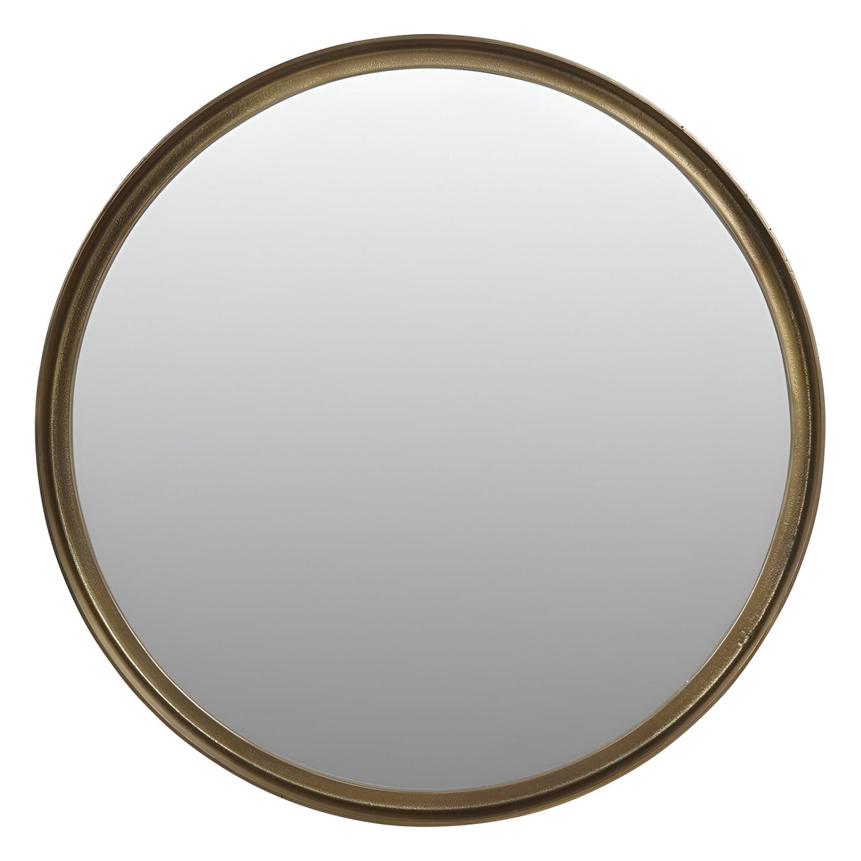Oslo Brass Textured Round Wall Mirror - 80cm