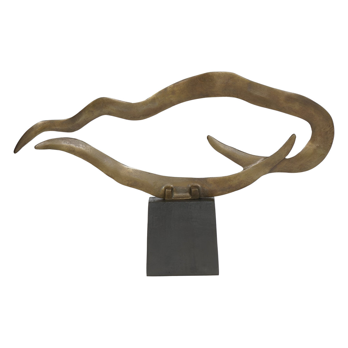 Isla Small Textured Brass Aluminium Abstract Sculpture - 83cm