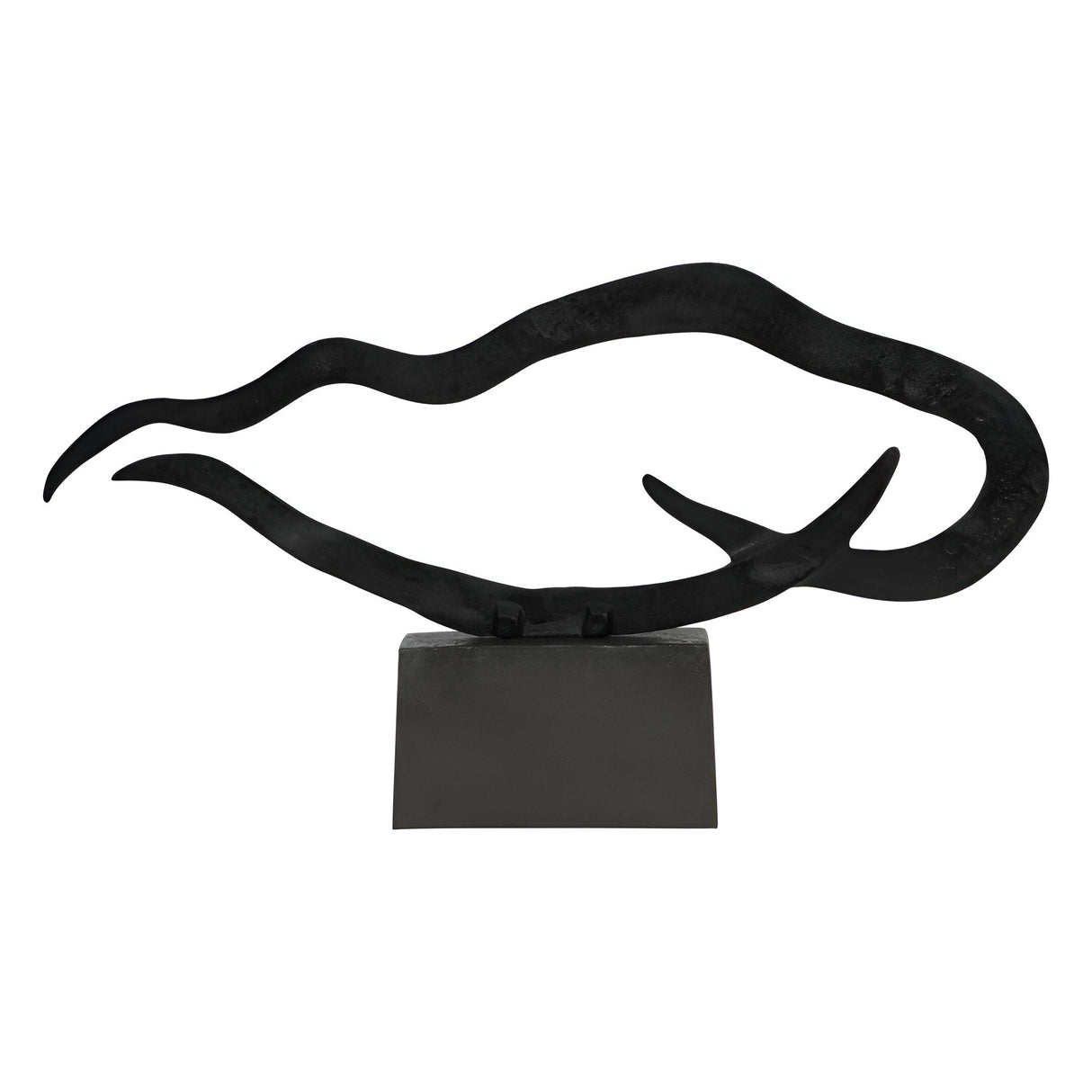 Isla Large Textured Black Aluminium Abstract Sculpture - 117cm