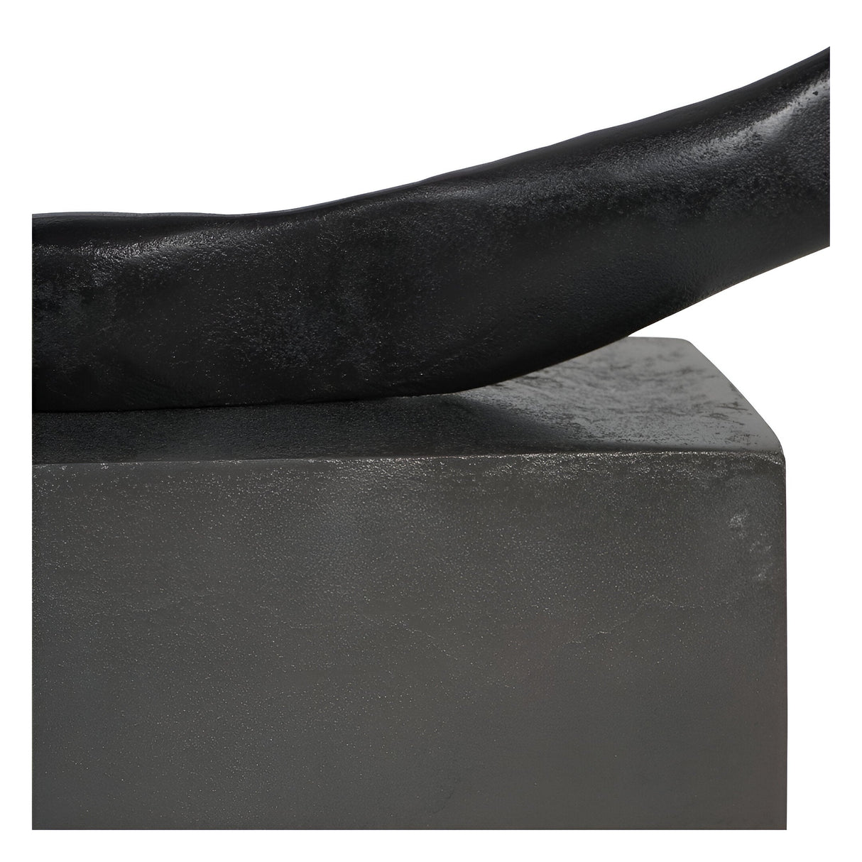 Isla Large Textured Black Aluminium Abstract Sculpture - 117cm