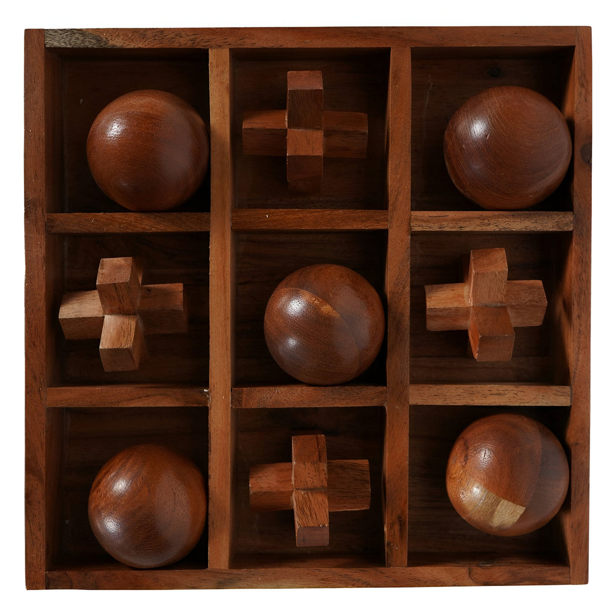 Belben Wooden Noughts & Crosses Game - Brown
