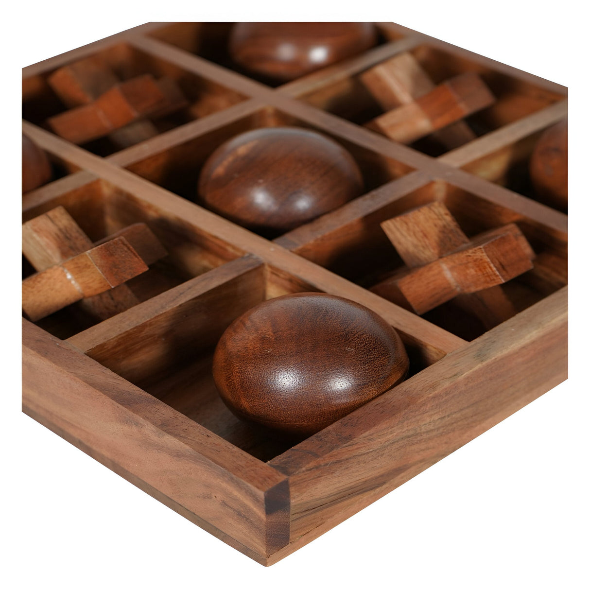 Belben Wooden Noughts & Crosses Game - Brown