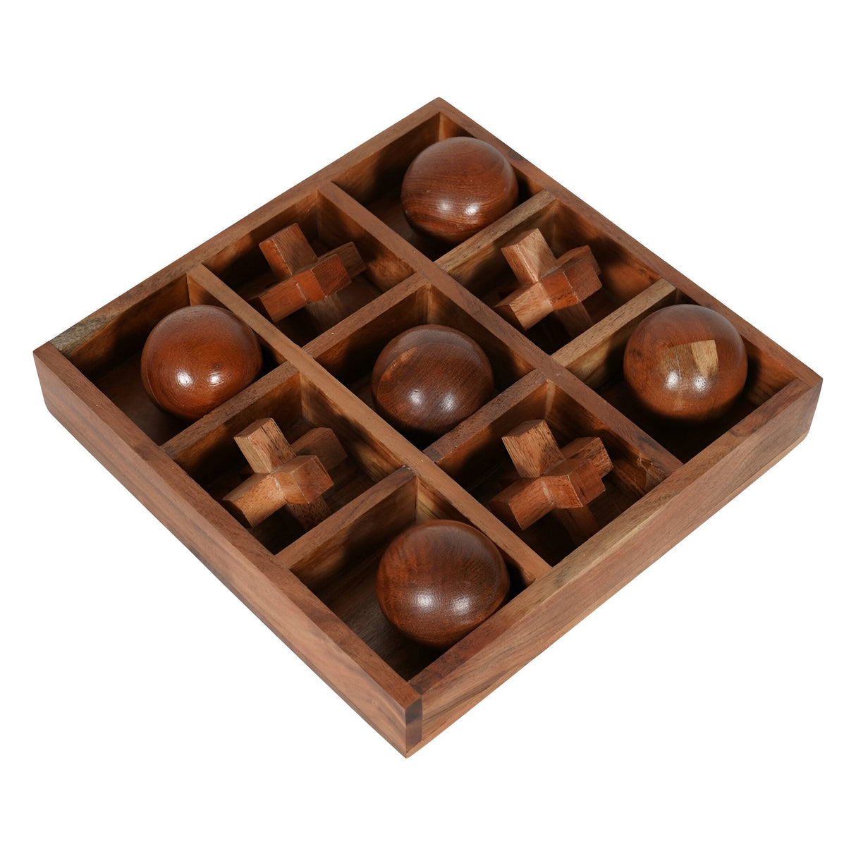 Belben Wooden Noughts & Crosses Game - Brown
