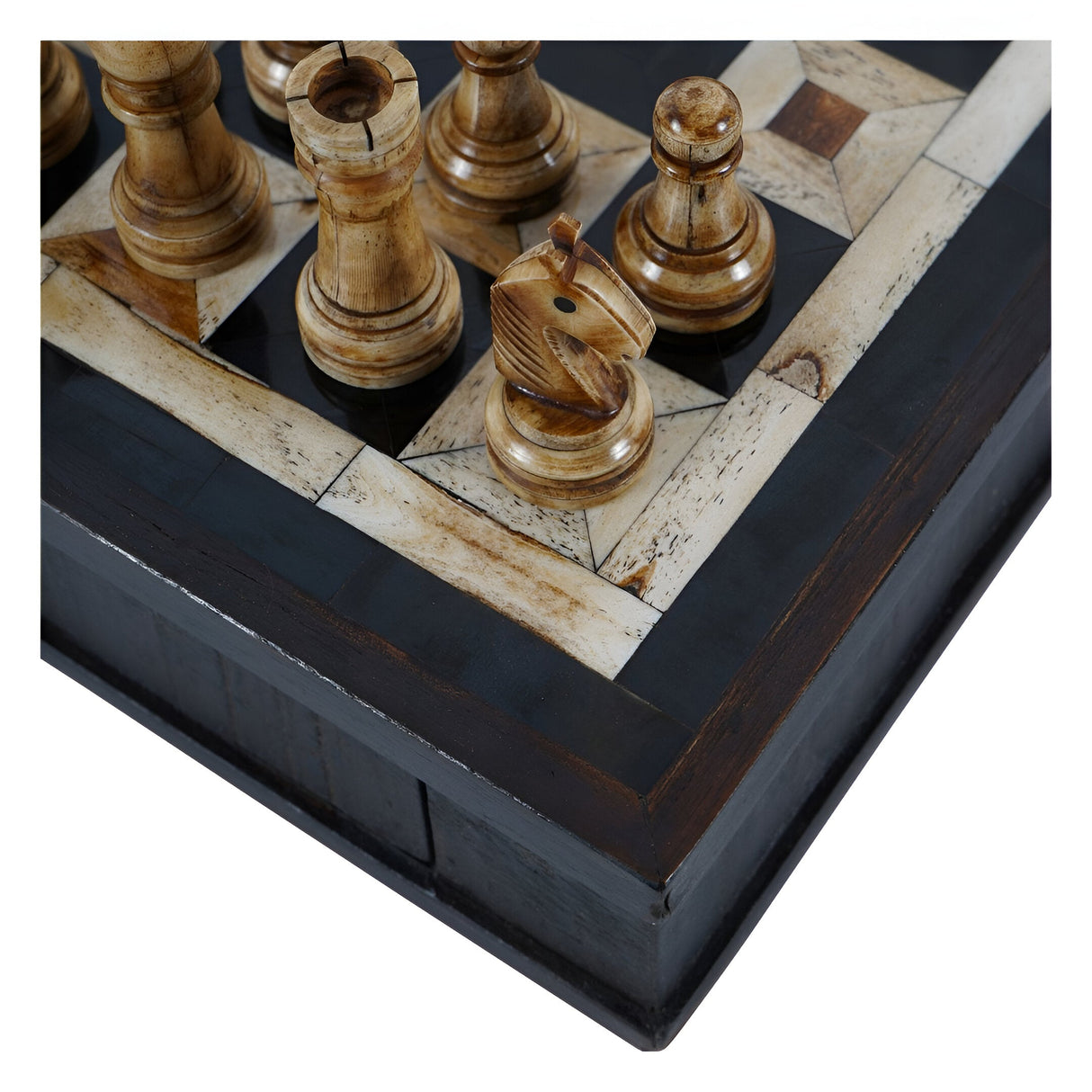 Heritage Luxury Chess Set With Drawer - Black & Brown
