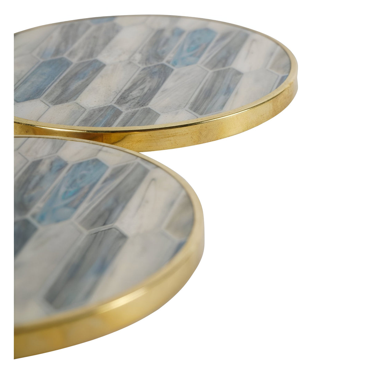 Mosaic Style Set of 4 Coasters - Blue & Grey