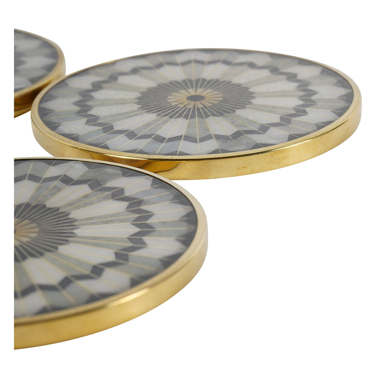 Circular Design Set of 4 Coasters - Black