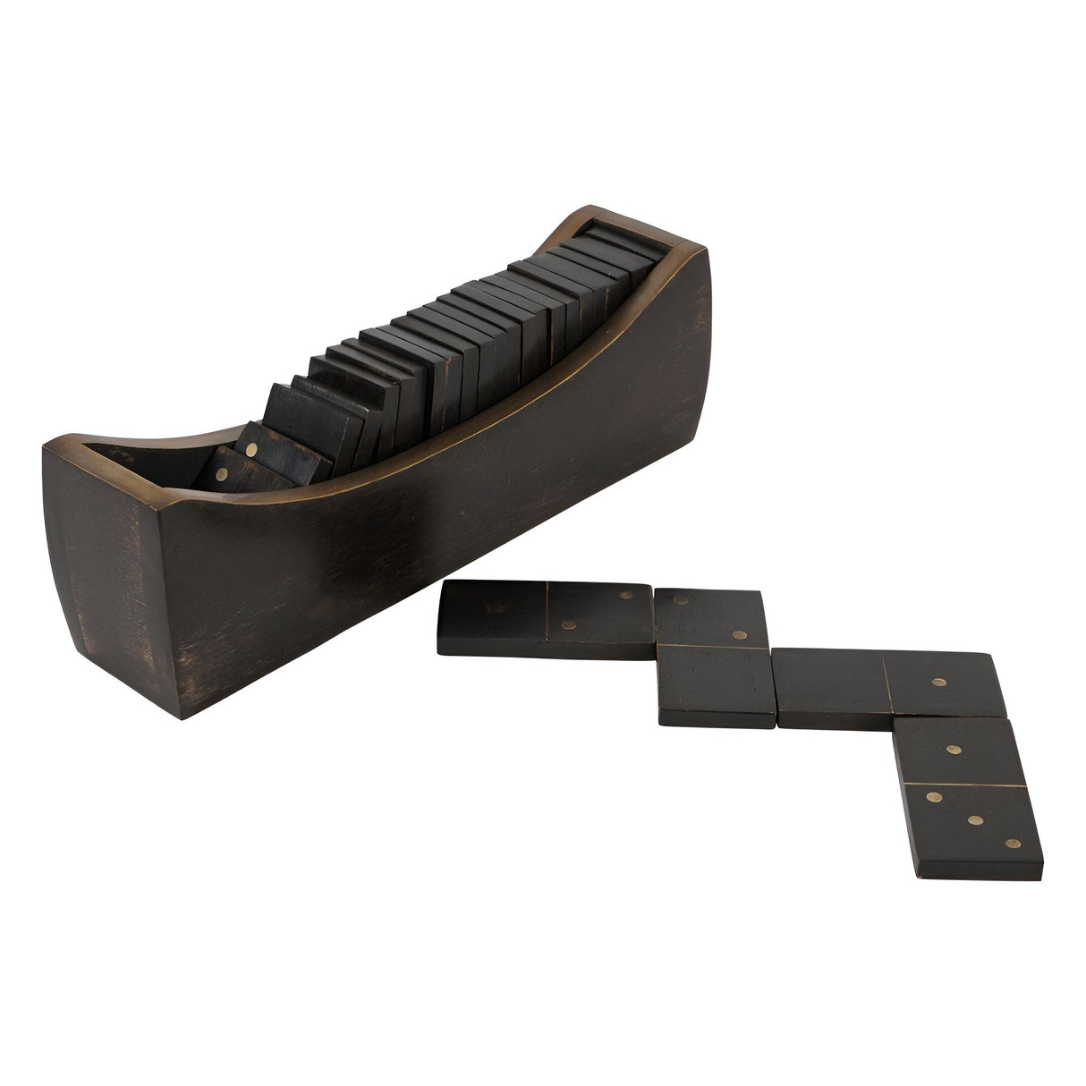 Columbia Large Domino Set In Curved Tray - Black