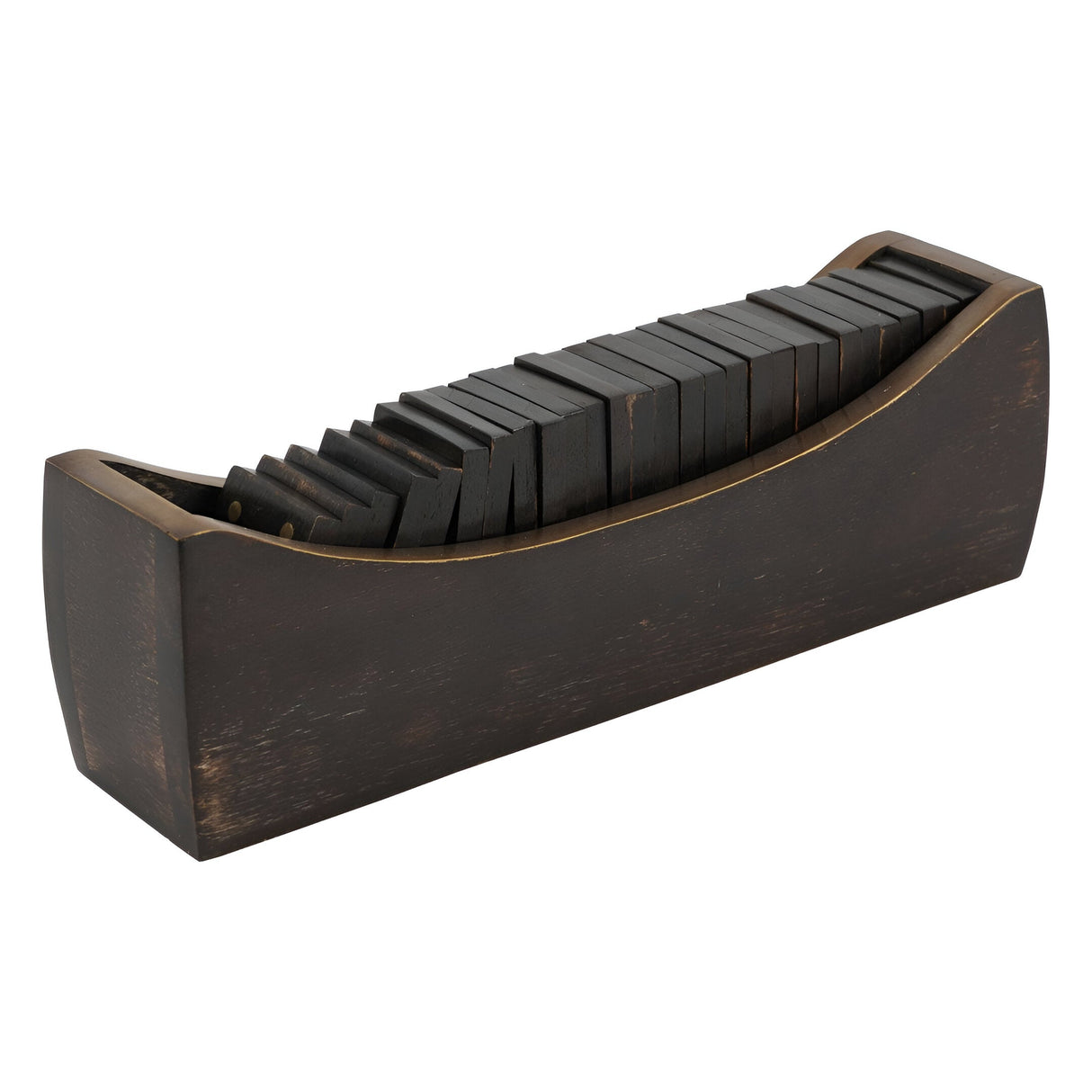 Columbia Large Domino Set In Curved Tray - Black