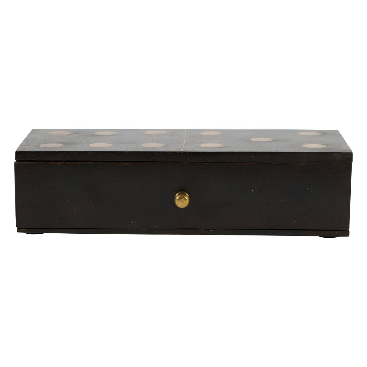 Columbia Small Wooden Domino Set In Storage Box - Black
