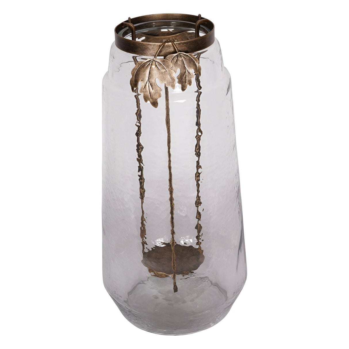 Laura Ashley Extra Large Leaf Bottle Hurricane - Bronze