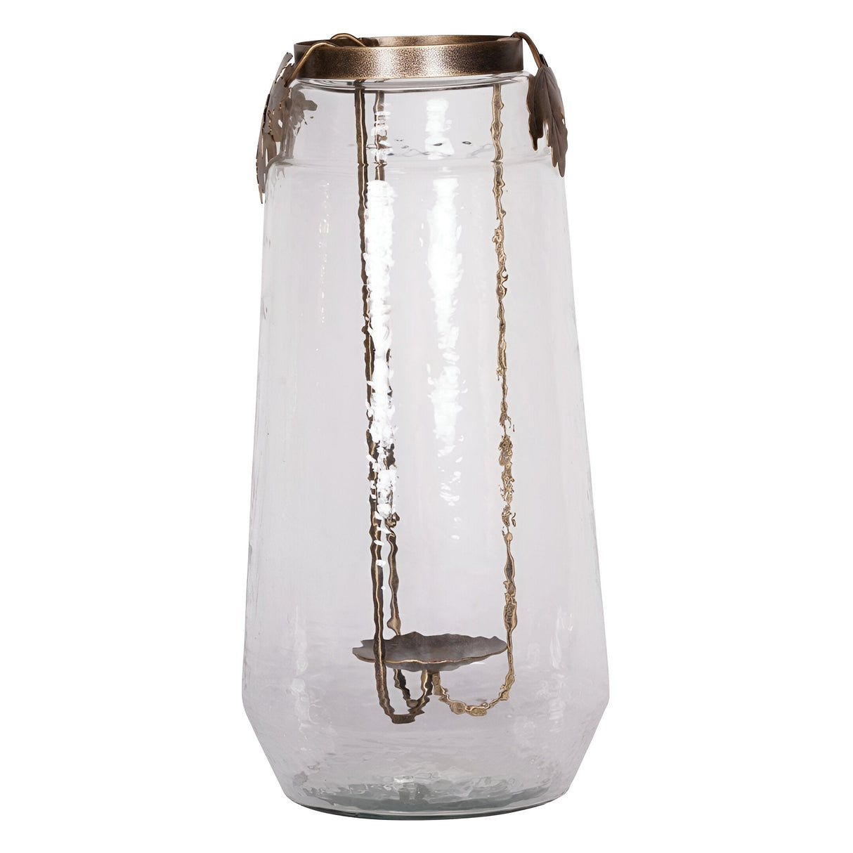 Laura Ashley Extra Large Leaf Bottle Hurricane - Bronze