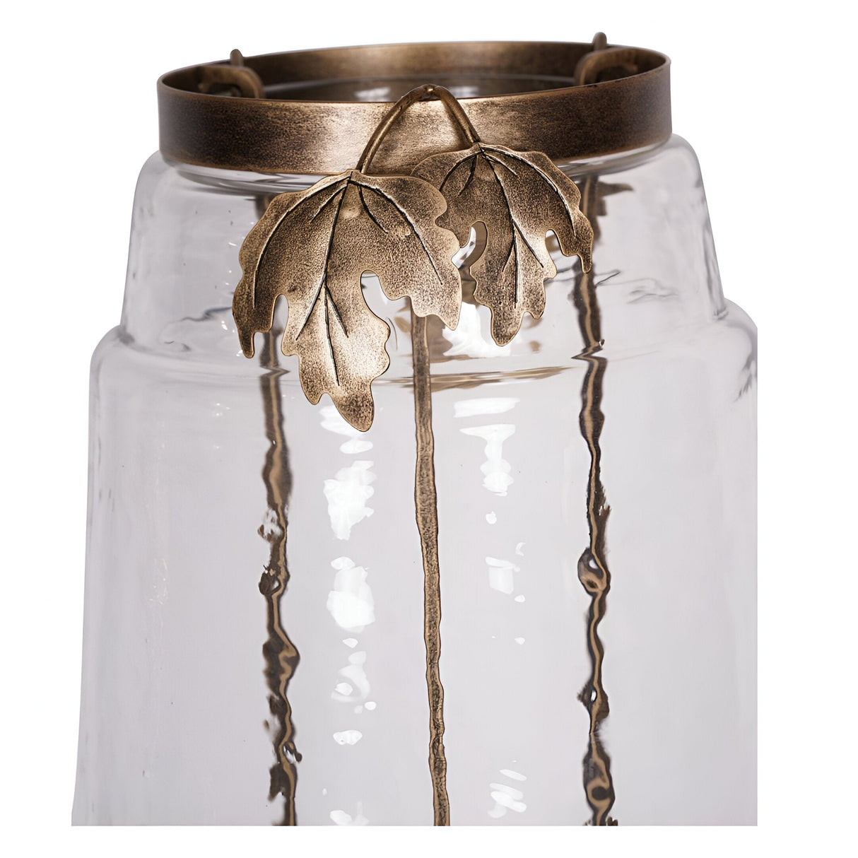 Laura Ashley Extra Large Leaf Bottle Hurricane - Bronze