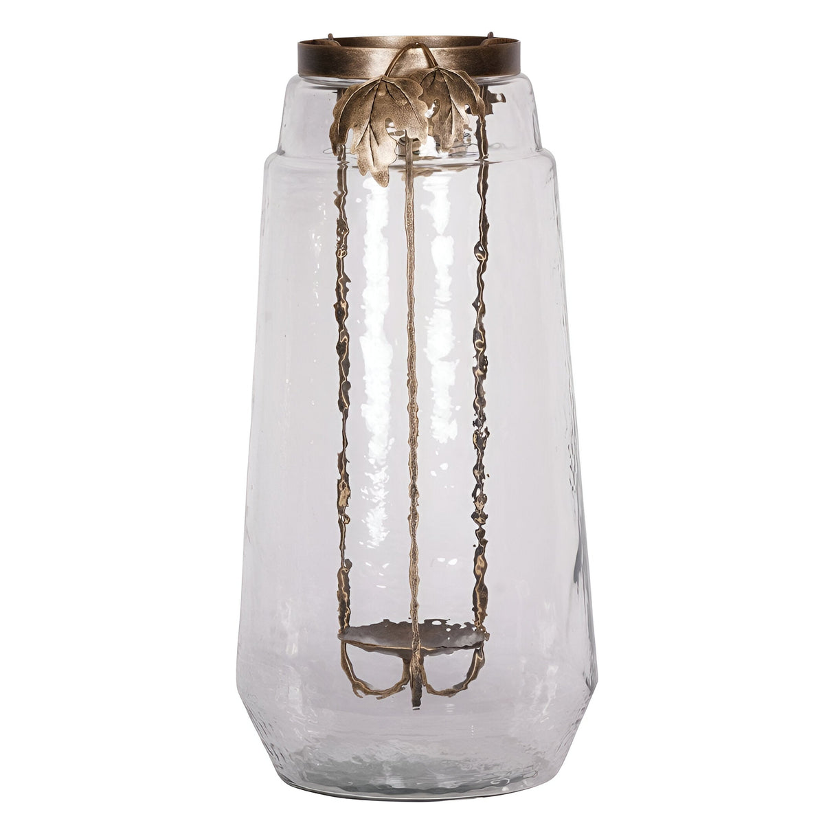 Laura Ashley Extra Large Leaf Bottle Hurricane - Bronze