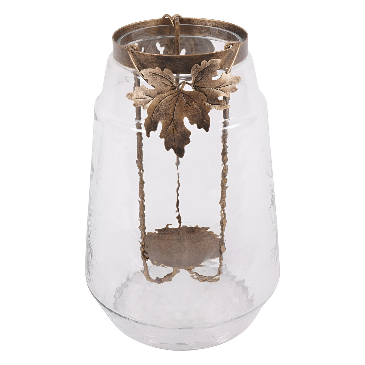 Laura Ashley Large Leaf Bottle Hurricane - Bronze